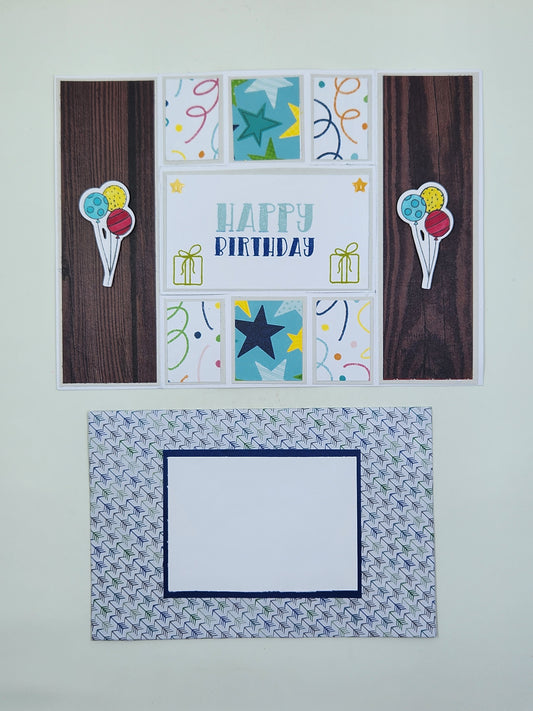 Handmade Triple Panel Fun Fold Birthday Card