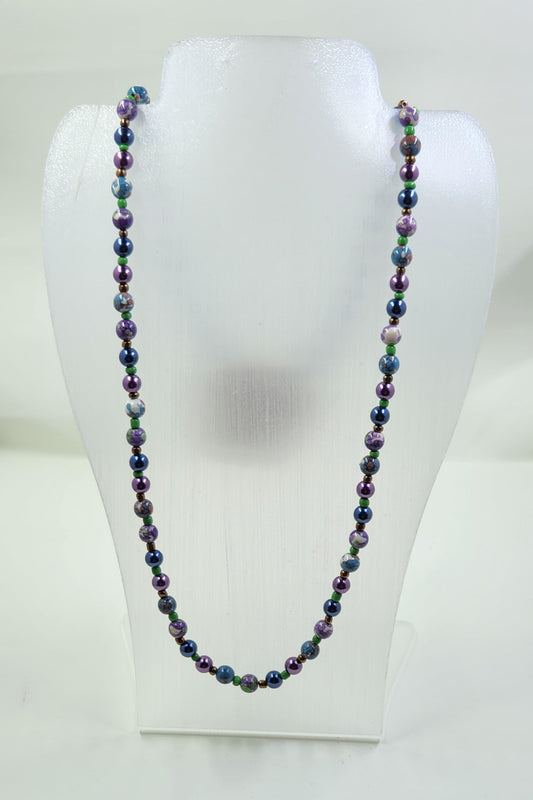 Handmade Dark Purple and Navy Blue Necklace